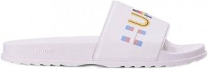HUGO Match slippers met tekst Wit