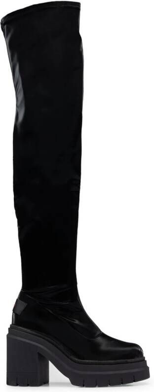 HUGO x Bella Poarch laarzen met vinyl-effect Zwart