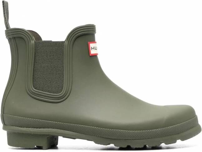 Hunter Chelsea laarzen met elastische vlakken Groen