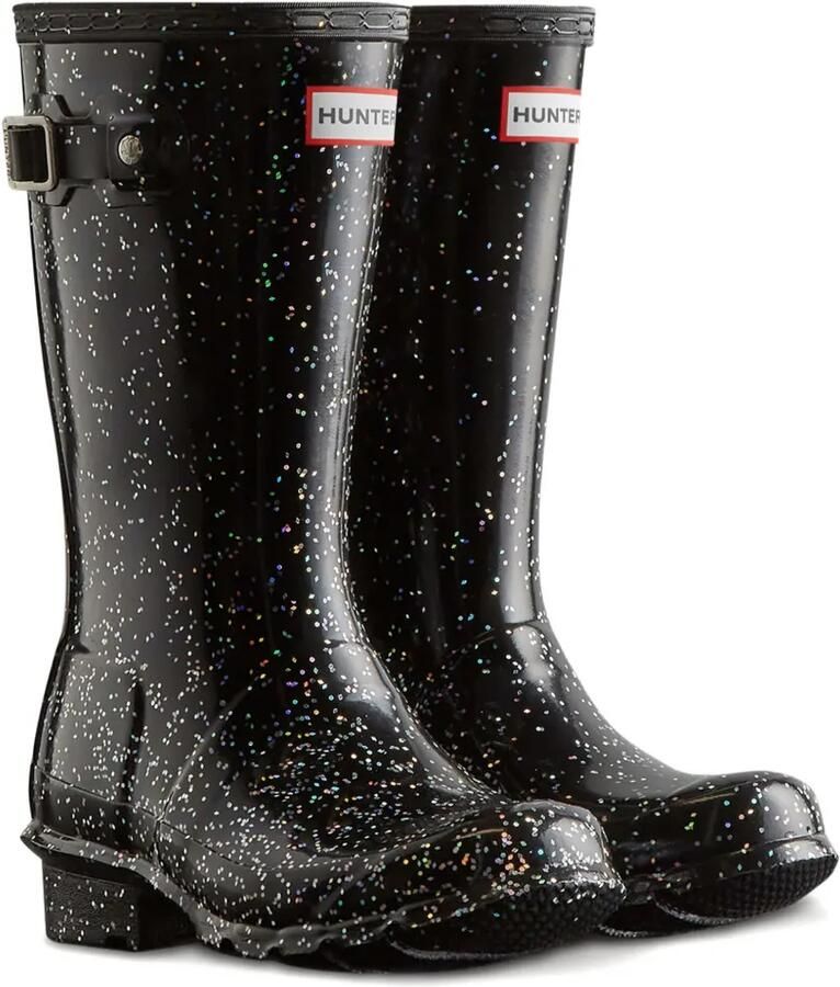 Hunter Kids First Giant regenlaarzen met glitters Zwart