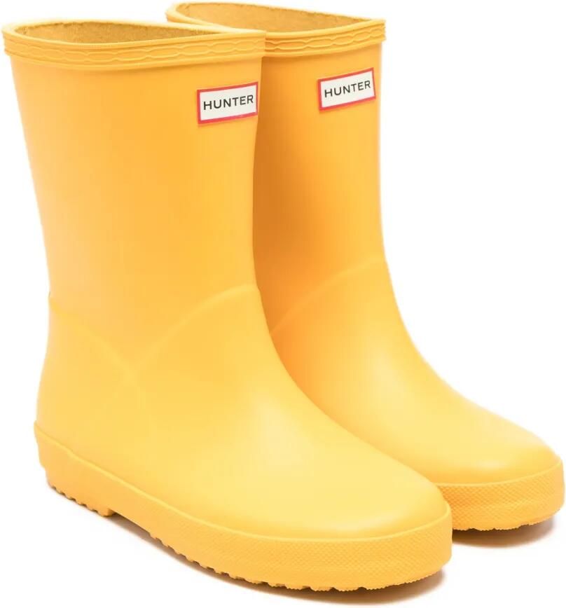 Hunter Kids Laarzen met logo Geel