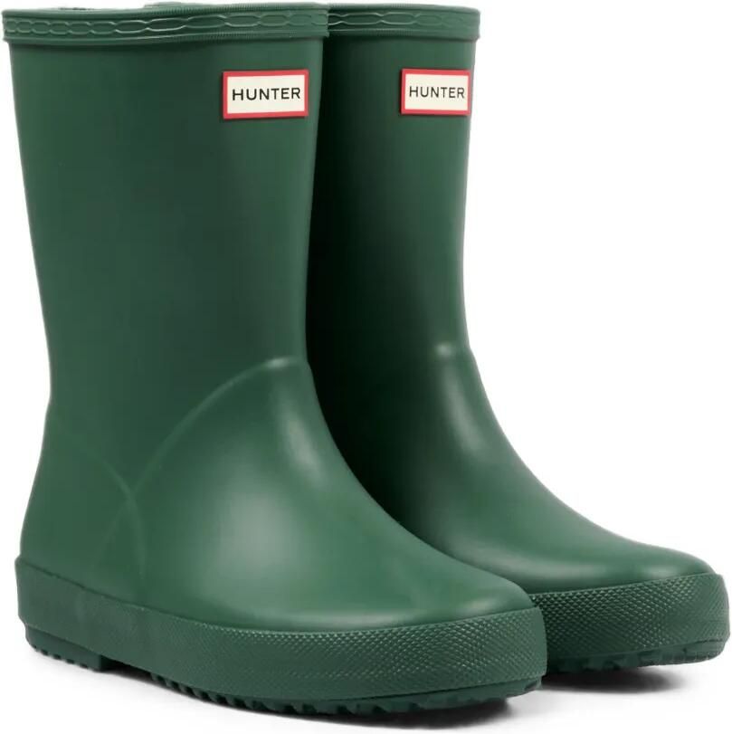 Hunter Kids Originals Wellington laarzen met logopatch Groen