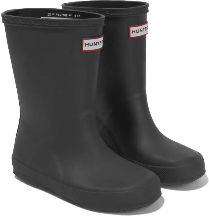 Hunter Kids Regenlaarzen met logopatch Zwart