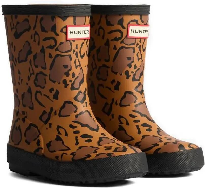 Hunter Kids Regenlaarzen met luipaardprint Bruin