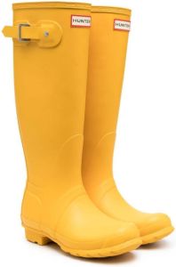 Hunter Kids Regenlaarzen met logopatch Geel