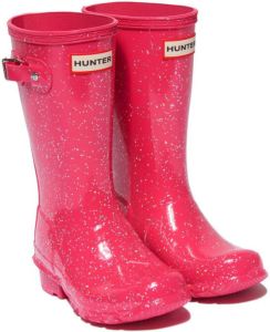 Hunter Kids Regenlaarzen met glitter Roze
