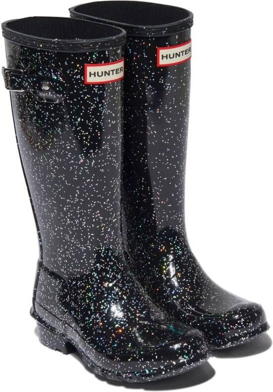 Hunter Kids Regenlaarzen met glitter Zwart