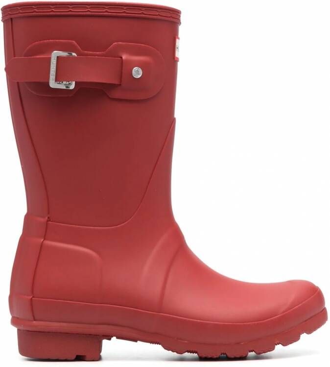 Hunter Laarzen met logopatch Rood