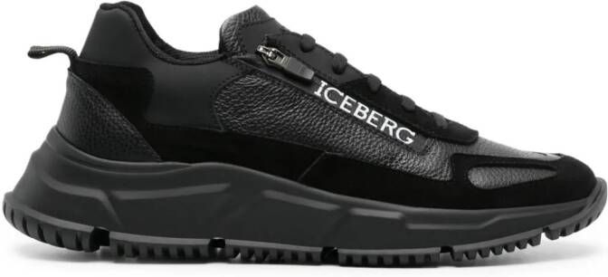 Iceberg Gregor leren sneakers Zwart
