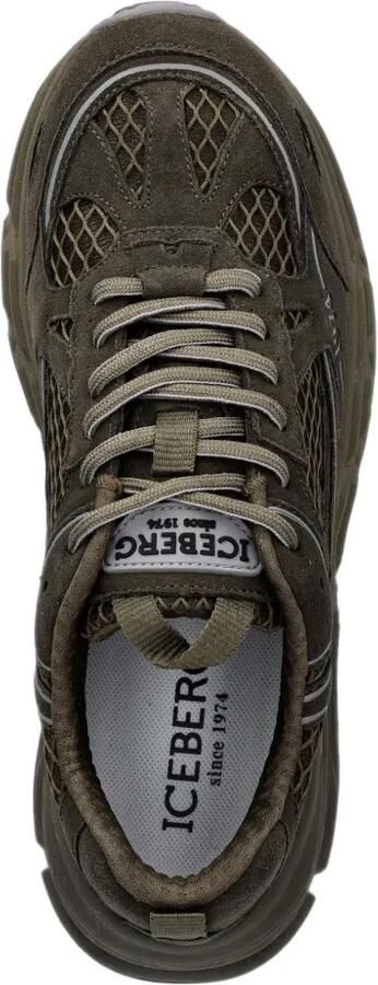 Iceberg ICB-One sneakers met mesh vlakken en logo-print Groen - Foto 3