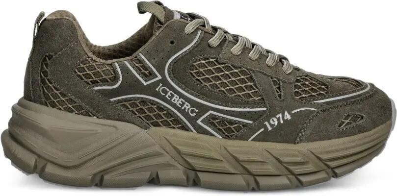 Iceberg ICB-One sneakers met mesh vlakken en logo-print Groen - Foto 2