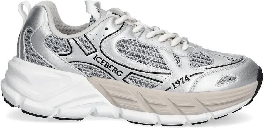 Iceberg ICB One sneakers met mesh vlakken Zilver