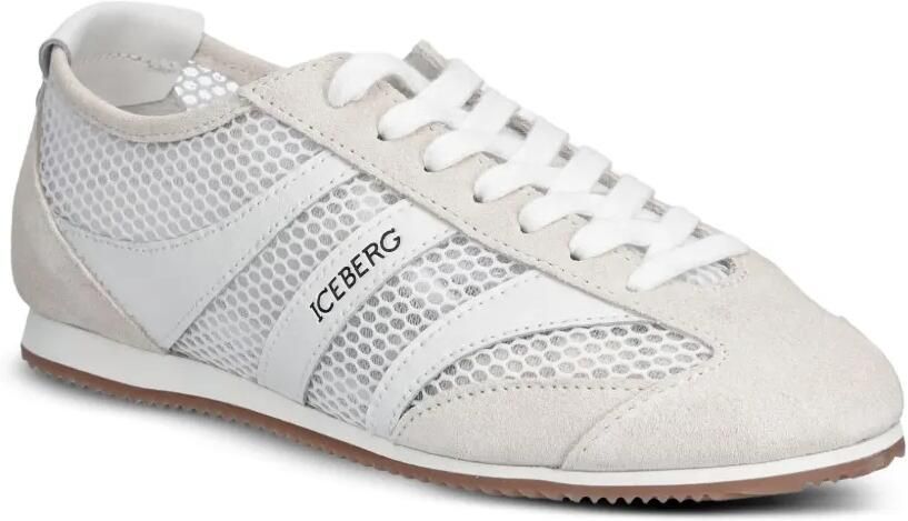 Iceberg Snoot suède sneakers met mesh vlakken Wit - Foto 2