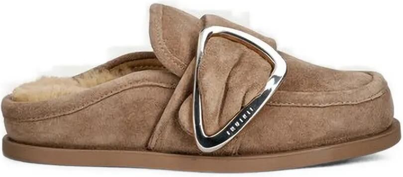 Inuikii Muiltjes met gespdetail Beige