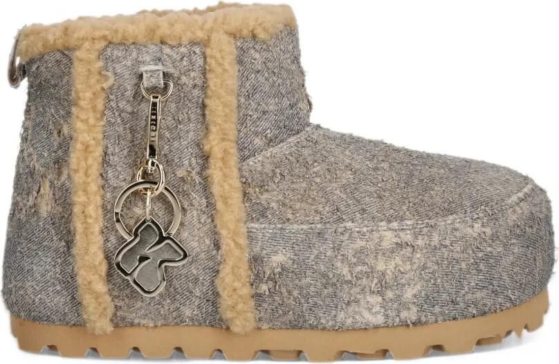 Inuikii Cozy Boot Denim distressed shearling-trim boots Blauw