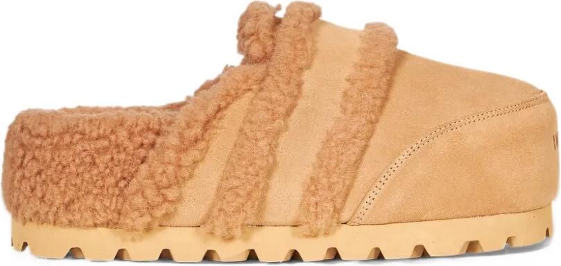 Inuikii Cozy shearling-trim mules Beige