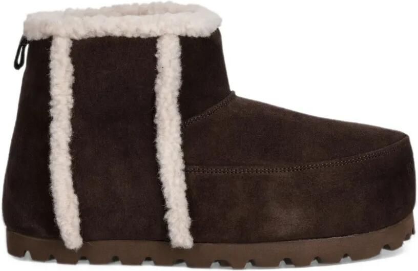 Inuikii Cozy shearling-trim suede ankle boots Bruin