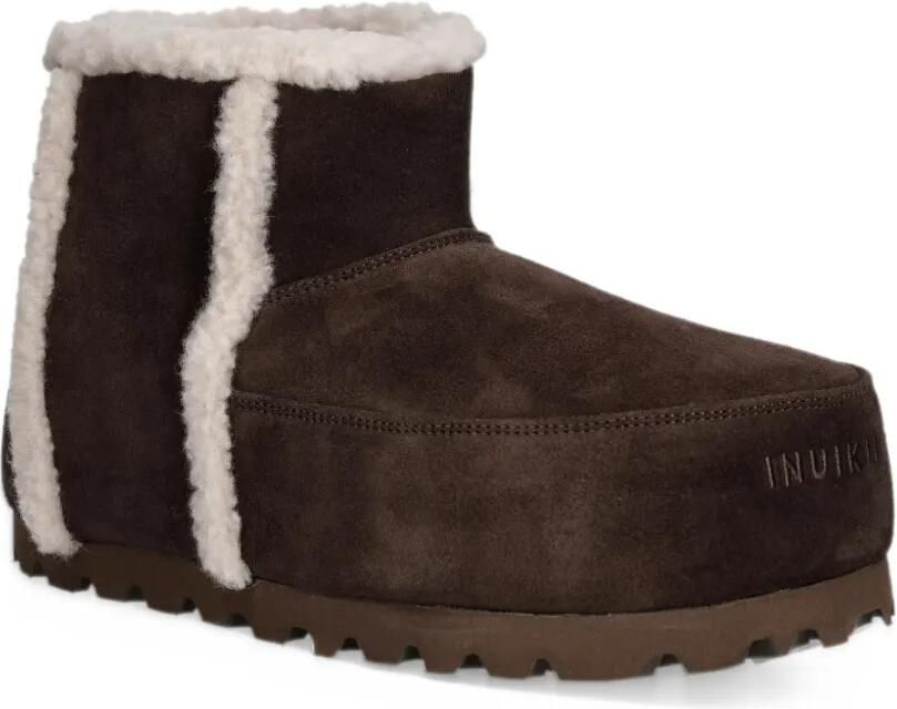 Inuikii Cozy shearling-trim suede ankle boots Bruin - Foto 3