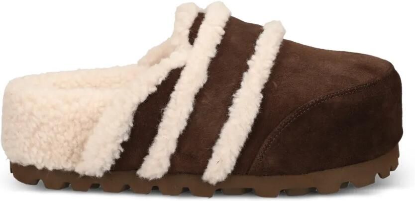 Inuikii Cozy suède loafers met lammy-afwerking Bruin