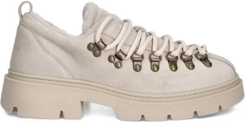 Inuikii Echo shearling-lined lace-up sneakers Beige