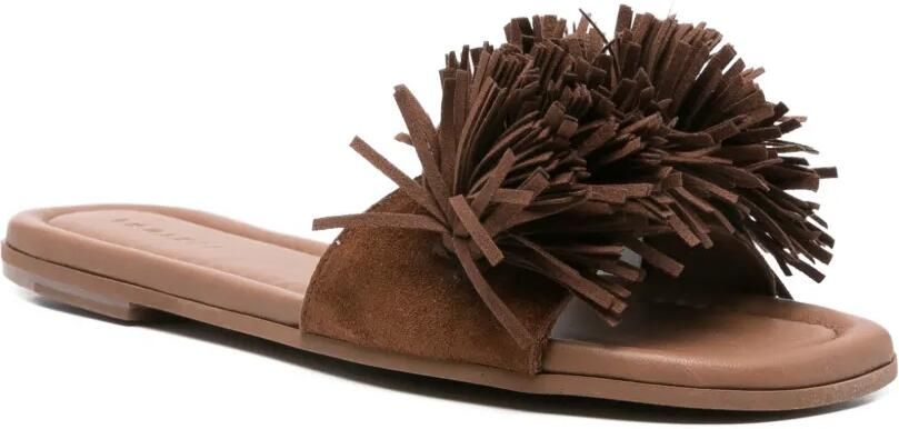 Inuikii Fringes Flower suède sandalen Bruin - Foto 3