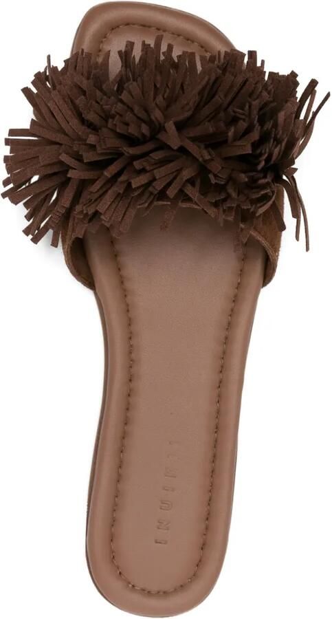 Inuikii Fringes Flower suède sandalen Bruin - Foto 2