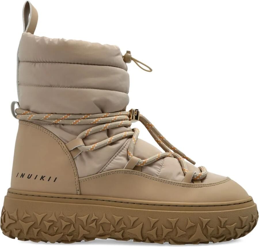 Inuikii Gewatteerde veterlaarzen Beige