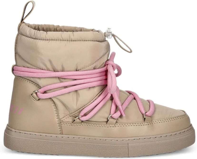 Inuikii Gewatteerde veterlaarzen Beige