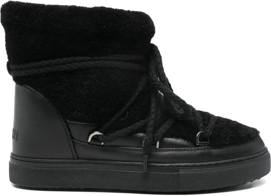 Inuikii Lace-up lammy veterlaarzen Zwart