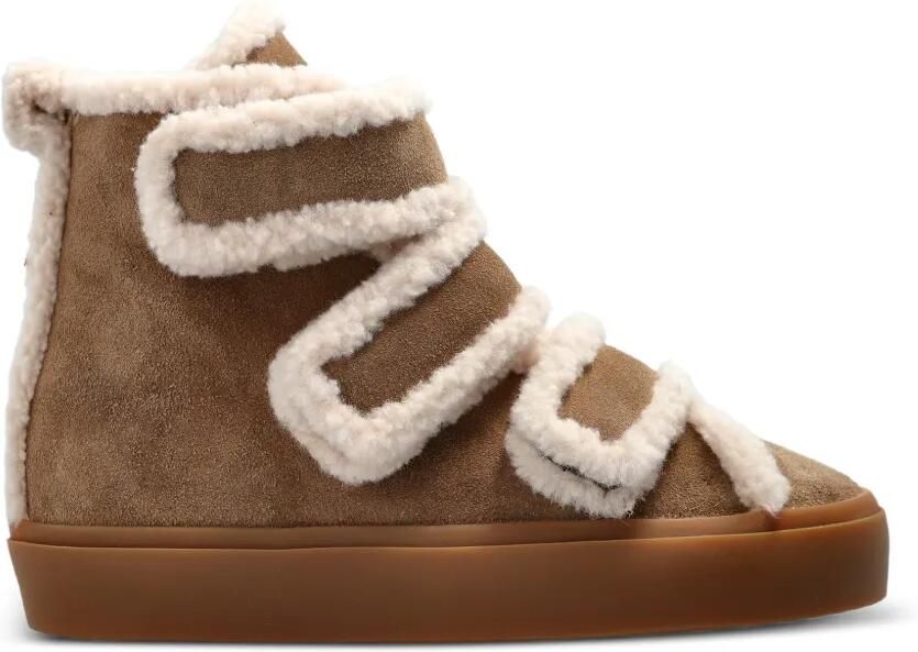 Inuikii Lammy sneakers met klittenband en sleehak Bruin