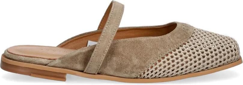 Inuikii Lazy NY muiltjes met gehaakt detail Beige