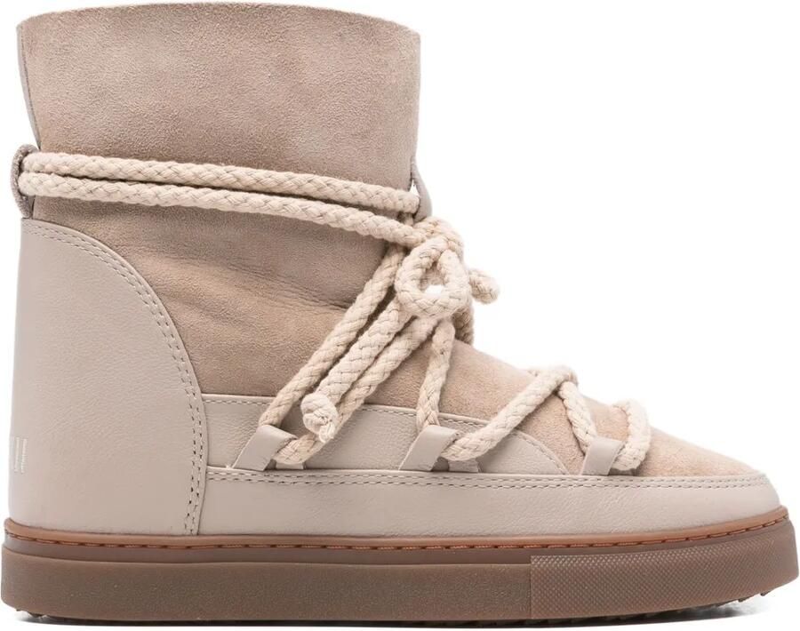Inuikii Leren laarzen met suède kant Beige