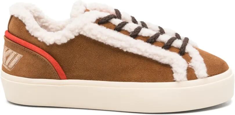 Inuikii Lila sneakers met lammy afwerking Bruin
