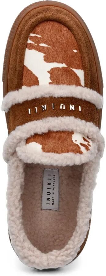 Inuikii Loafers met lammy afwerking en koeienprint Bruin - Foto 4