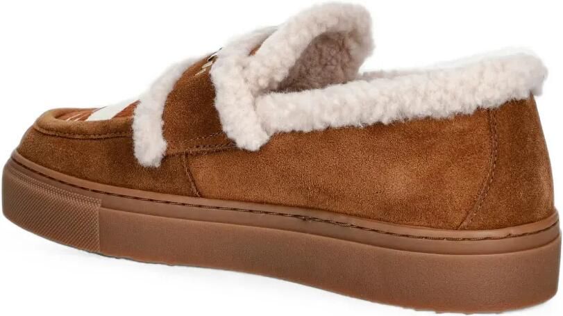 Inuikii Loafers met lammy afwerking en koeienprint Bruin - Foto 3
