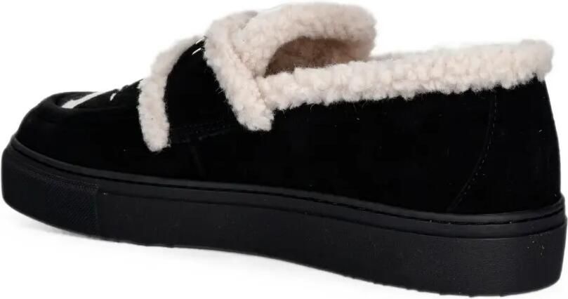 Inuikii Loafers met lammy afwerking en koeienprint Zwart - Foto 3