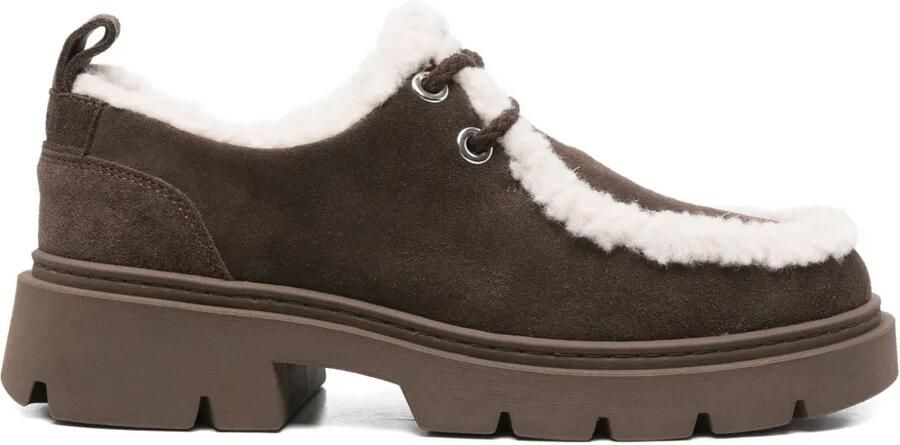 Inuikii Mocabee Curly derby schoenen met lammy afwerking Bruin