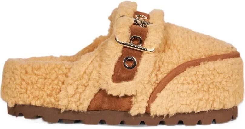 Inuikii shearling buckle-fastening mules Beige - Foto 3