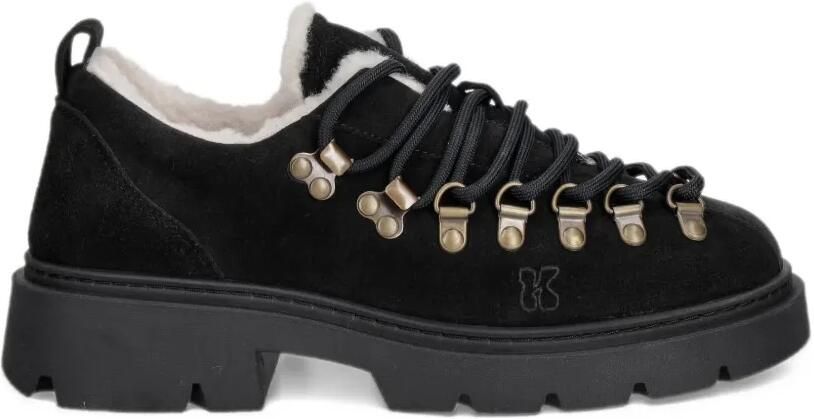 Inuikii shearling-lined suede sneakers Zwart
