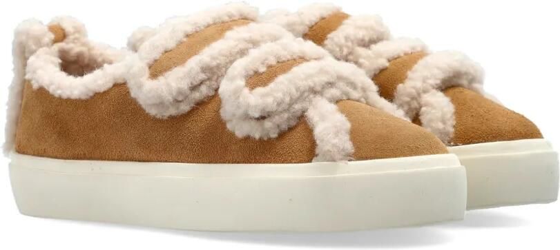 Inuikii Shearling Low sneakers met klittenband Beige