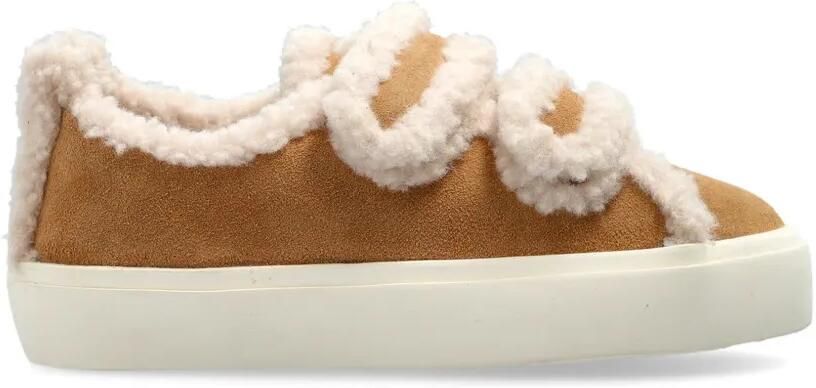 Inuikii Shearling Low sneakers met klittenband Beige - Foto 3