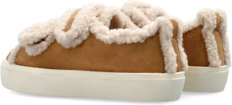 Inuikii Shearling Low sneakers met klittenband Beige - Foto 4