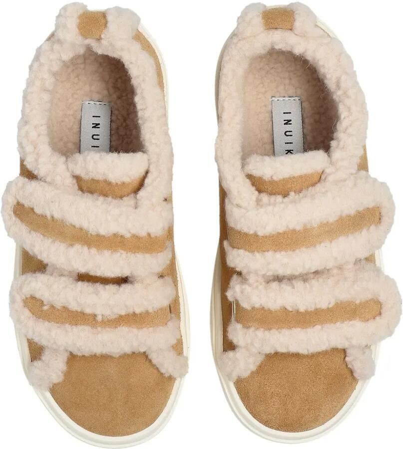 Inuikii Shearling Low sneakers met klittenband Beige - Foto 2