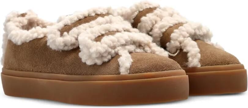 Inuikii Shearling Low sneakers met klittenband Beige