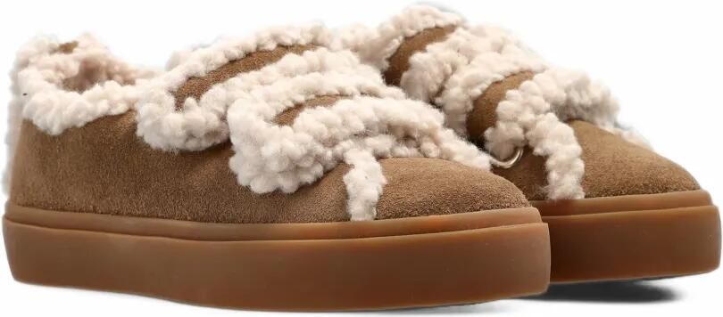 Inuikii Shearling Low sneakers met klittenband Beige