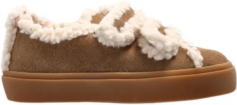 Inuikii Shearling Low sneakers met klittenband Beige - Foto 3