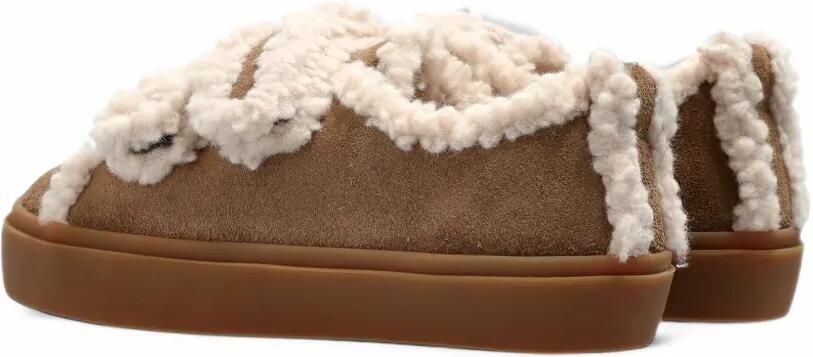 Inuikii Shearling Low sneakers met klittenband Beige - Foto 4