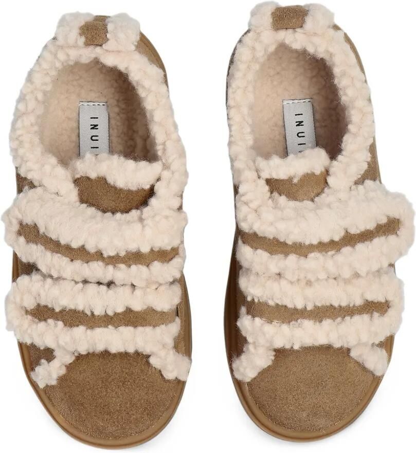 Inuikii Shearling Low sneakers met klittenband Beige - Foto 2