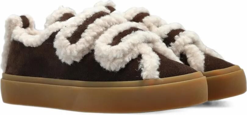 Inuikii Shearling Low sneakers met klittenband Bruin