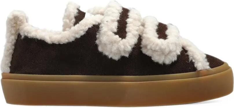 Inuikii Shearling Low sneakers met klittenband Bruin - Foto 3